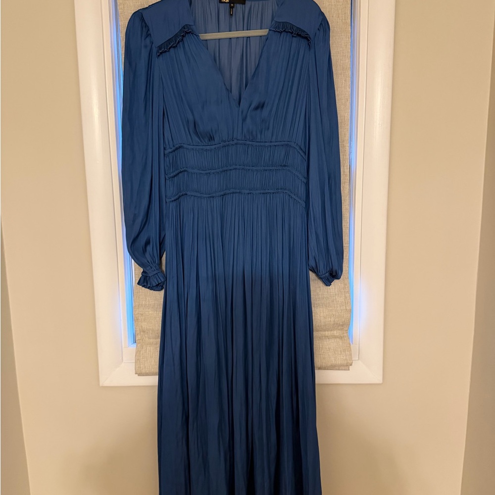 Maje Deep Blue Long Sleeve Dress